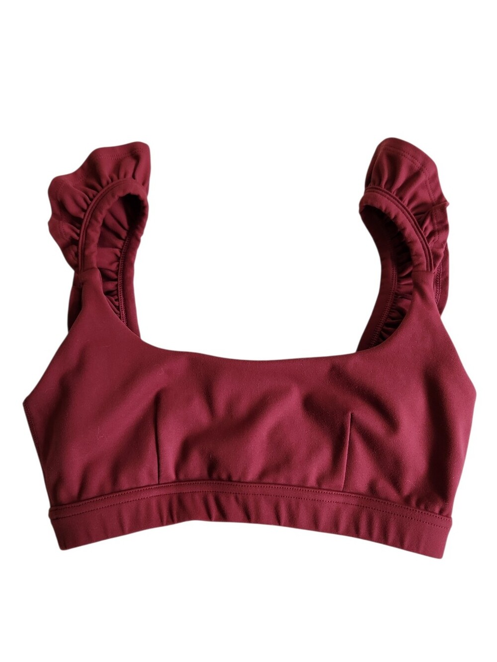 POPFLEX Romance Ruffle Bra In Crimson Size Small